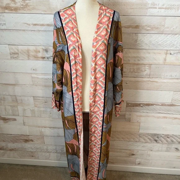 Anthropologie Multicolor Floral Kimono - Picture 2 of 11